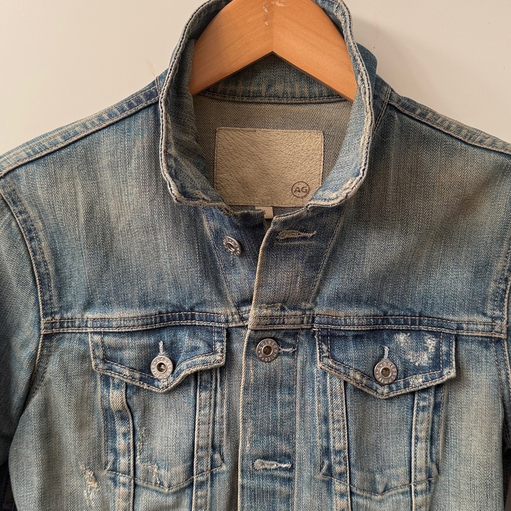 AG Adriano Goldschmied Robyn Distressed Blue Jean Jacket Small